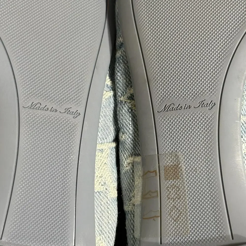 Louis Vuitton Shoes Womens 5.5 35.5 Monogram Denim Buckle Ballet Flats Italy